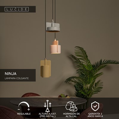 Lucide NINJA - Lámpara colgante - 3xE27 - Multicolor